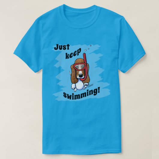 KiniArt Snorkeling Basset T-shirt (Design voorkant)