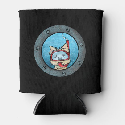 KiniArt Snorkeling Cairn Terrier Blikjeskoeler (Voorkant)