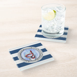 KiniArt Snorkeling Westie Porthole Glazen Onderzetter