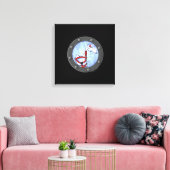 KiniArt Snorkeling Westie Terriers Porthole Canvas Afdruk (Insitu (Woonkamer))