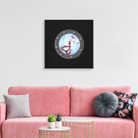 KiniArt Snorkeling Westie Terriers Porthole Canvas Afdruk (Insitu (Woonkamer))