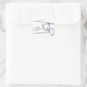 KiniArt Snow Plough Westie Vierkante Sticker (Tas)