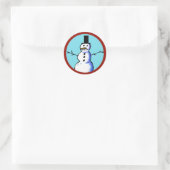 KiniArt Snowman Ronde Sticker (Tas)