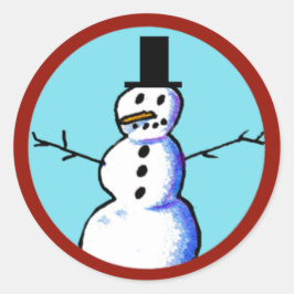 KiniArt Snowman Ronde Sticker
