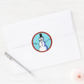 KiniArt Snowman Ronde Sticker (Envelop)