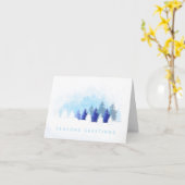 KiniArt Snowy Forest-kerstKaarten Kaart (Gele Bloem)