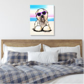KiniArt Soft Coated Wheaten Terrier Dog Beach Canvas Afdruk (Insitu (Slaapkamer))