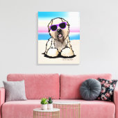 KiniArt Soft Coated Wheaten Terrier Dog Beach Canvas Afdruk (Insitu (Woonkamer))