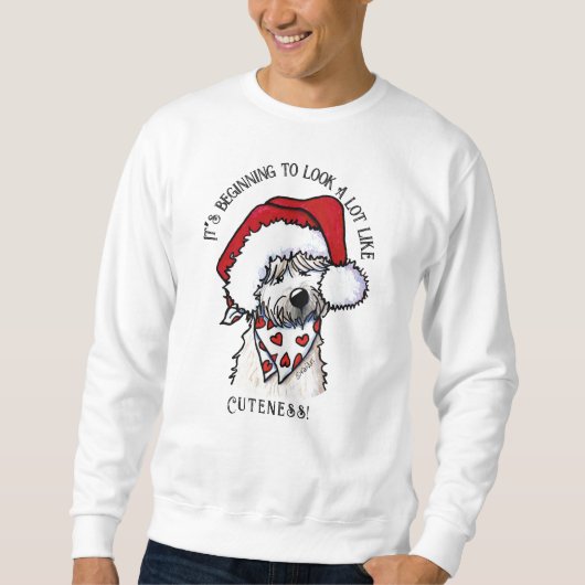 KiniArt Soft Coated Wheatie-kerstshirt Trui (Voorkant)