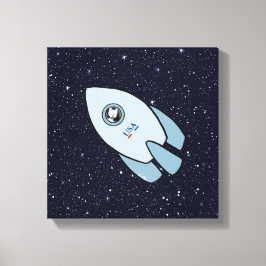 KiniArt Space Rakethond Westie Canvas Afdruk