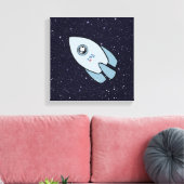 KiniArt Space Rakethond Westie Canvas Afdruk (Insitu (Woonkamer))