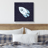 KiniArt Space Rakethond Westie Canvas Afdruk (Insitu (Slaapkamer))