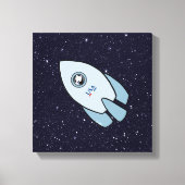 KiniArt Space Rocket Dog Westie Canvas Afdruk (Voorkant)