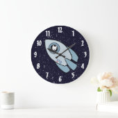 KiniArt Space Rocket Dog Westie Grote Klok (Huis)