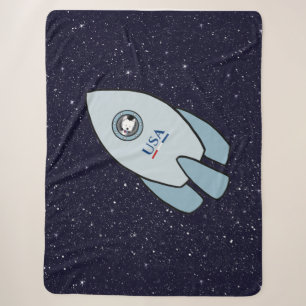 KiniArt Space Rocket Dog Westie Sherpa Blanket Deken