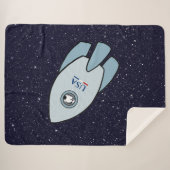 KiniArt Space Rocket Dog Westie Sherpa Blanket Deken (Voorkant (horizontaal))