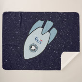 KiniArt Space Rocket Dog Westie Sherpa Blanket Sherpa Deken (Voorkant (horizontaal))