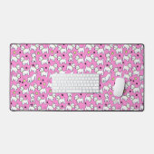 KiniArt Speelse Westies Roze Bureaumat (Keyboard & Muis)