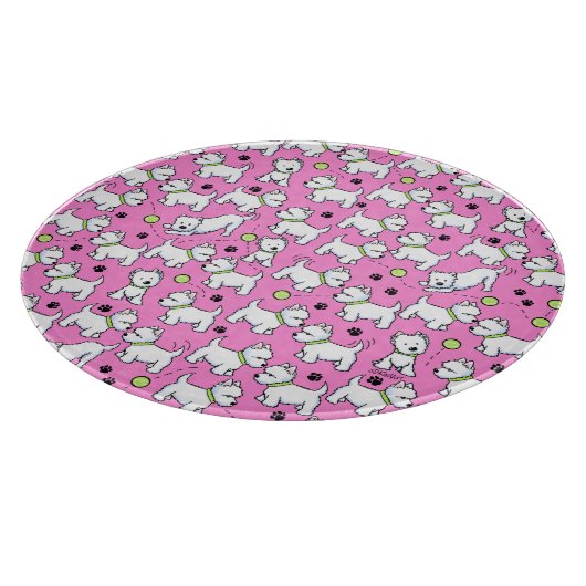 KiniArt Speelse Westies Snijplank (Hoek)