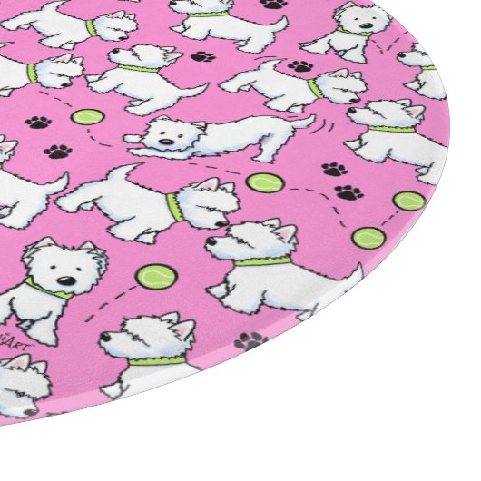 KiniArt Speelse Westies Snijplank (Hoek)