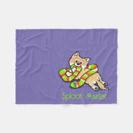 KiniArt Sploot Master Pom Fleece Deken