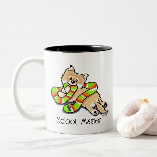 KiniArt Sploot Master Pom Tweekleurige Koffiemok (Met donut)