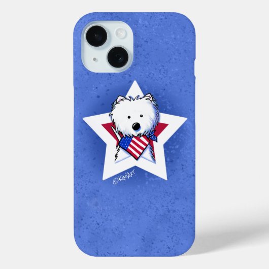 KiniArt Star gespikkelde Westie Case-Mate iPhone Case (Achterkant)