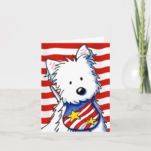 KiniArt Star Spangled Westie Kaart (Voorkant)