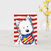 KiniArt Star Spangled Westie Kaart (Gele Bloem)