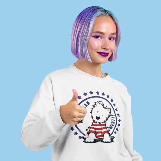 KiniArt Stars en Stripes Westie Sweatshirt
