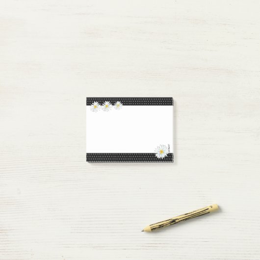KiniArt Stippen en Daisies Post-it® Notes (Op bureau)