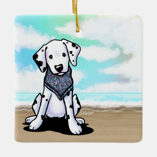 KiniArt Strand Dalmatiër Keramisch Ornament (Voorkant)