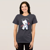 KiniArt Suikerstok Westie Tri-Blend Shirt (Voorkant volledig)