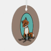 KiniArt Sweet Fox Metalen Ornament (Voorkant Rechts)