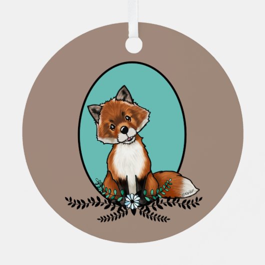 KiniArt Sweet Fox Metalen Ornament (Achterkant)