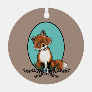 KiniArt Sweet Fox Metalen Ornament