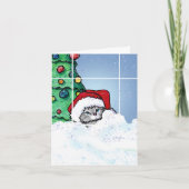 KiniArt Tabby Cat Kerstmis Kaart (Voorkant)