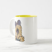 KiniArt Tawny Briard Two-Tone Coffee Mok (Voorkant links)