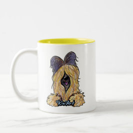KiniArt Tawny Briard Two-Tone Coffee Mok
