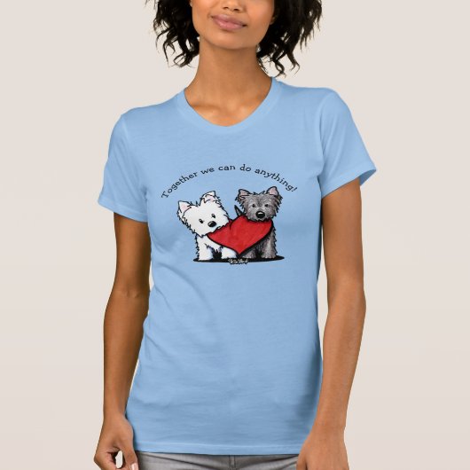 KiniArt Terrier Heartfelt Duo T-Shirt (Voorkant)