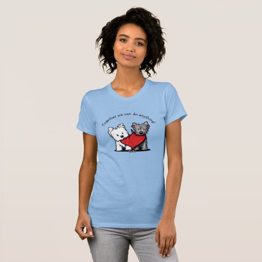 KiniArt Terrier Heartfelt Duo T-Shirt (Voorkant volledig)