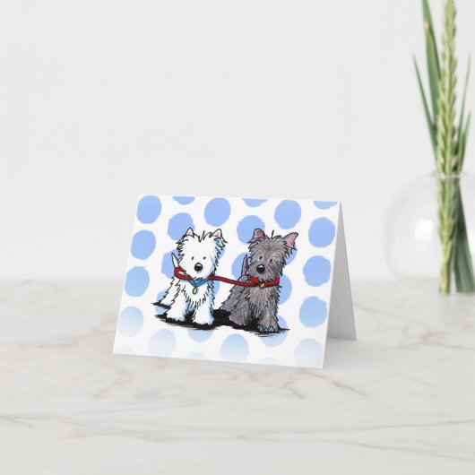 KiniArt Terrier Walking Buddies Card Bedankkaart (Voorkant)