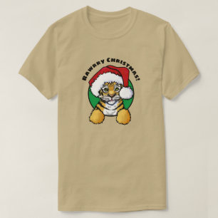 KiniArt Tijgerwelp Kerstmis T-shirt