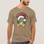 KiniArt Tijgerwelp Kerstmis T-shirt (Voorkant)