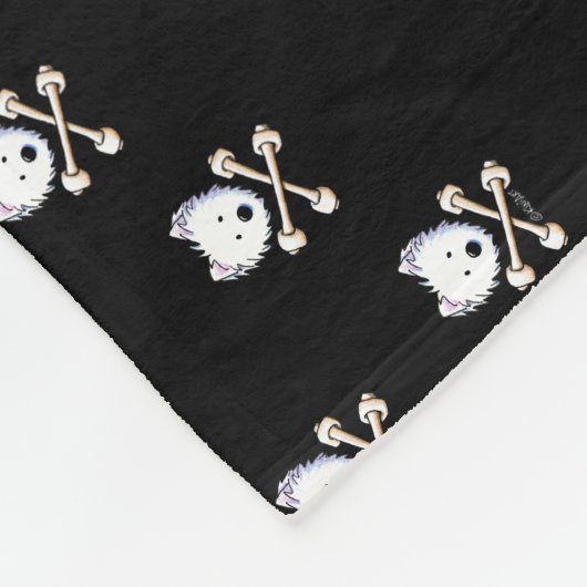 KiniArt Torrid Westie Crossbones Fleece Deken (Hoek)