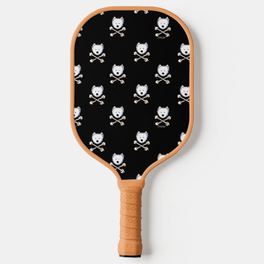 KiniArt Torrid Westie Crossbones Pickleball Paddle (Achterkant)