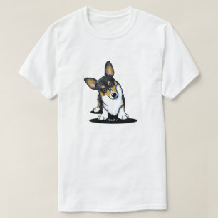 KiniArt Tri Nieuwsgierige Corgi T-shirt