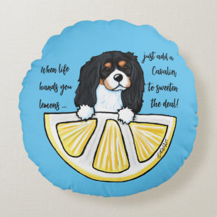 KiniArt Tricolor Cavalie Life Lemons Accent Pillow Rond Kussen