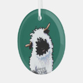 KiniArt Valais Blerkse Sheep Glass Ornament (Voorkant links)