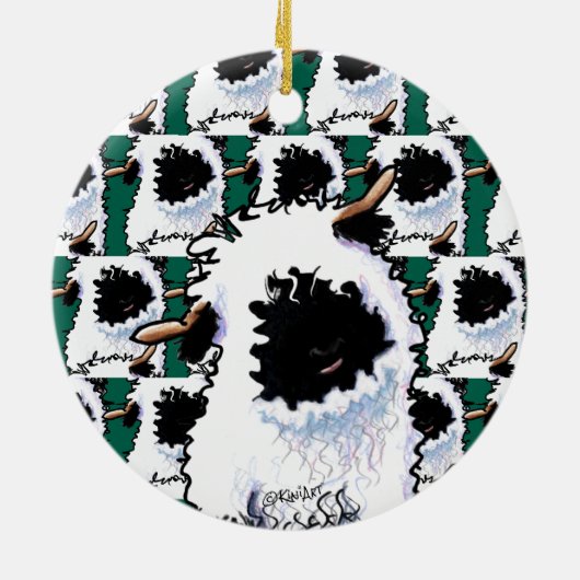 KiniArt Valais Blerkse Sheep Keramisch Ornament (Achterkant)